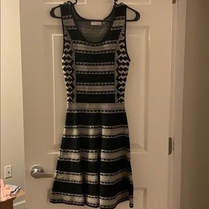 Mid length black and white dress